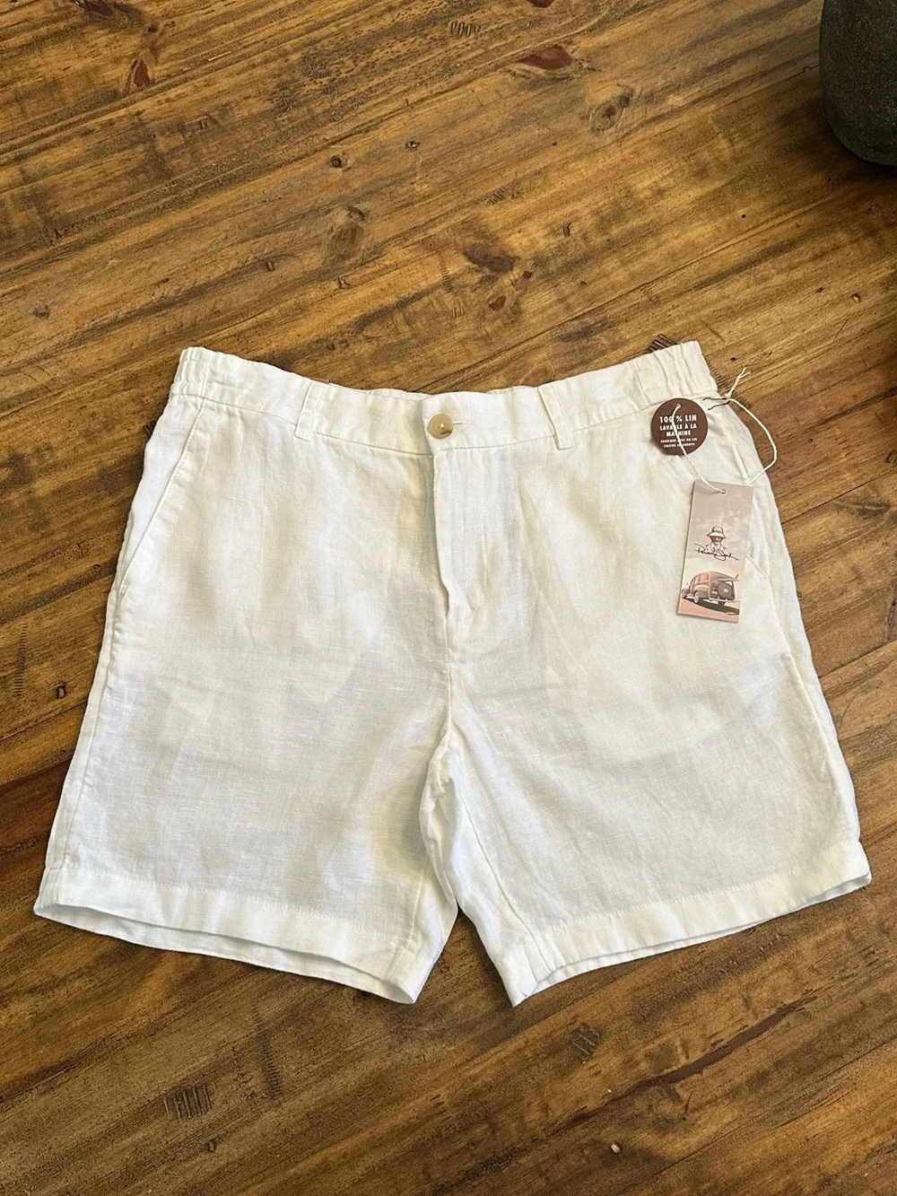 Panama Jack White Linen Men's Shorts
